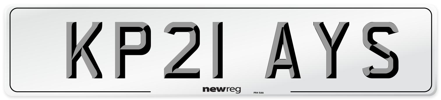 KP21 AYS Number Plate from New Reg